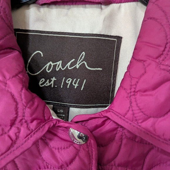 Coach Women's Quilted Jacket - Pink - Picture 2 of 3